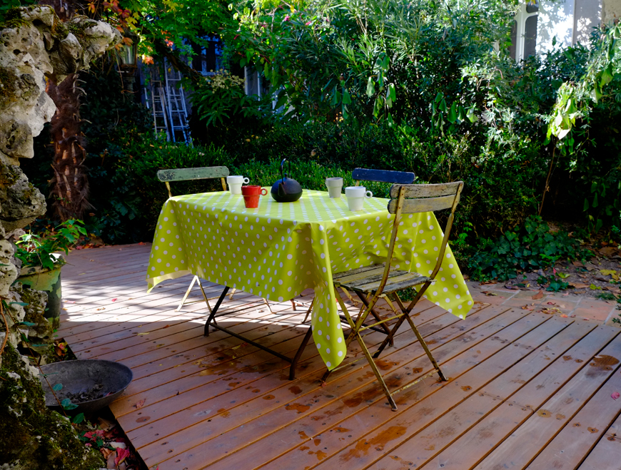 la terraza de nuestra casa de huéspedes en Castres